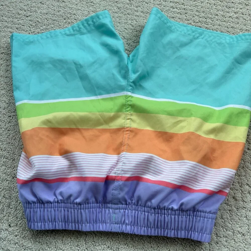 Rugged Butts pastel stripe swim trunks